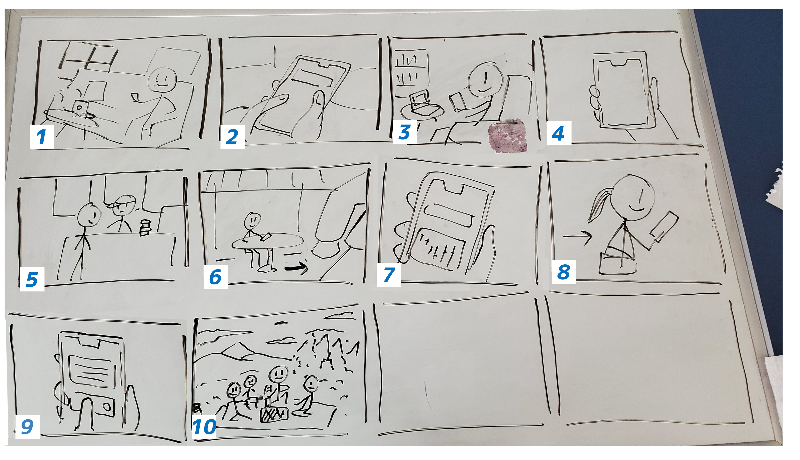 Storyboard whiteboard with Numbers